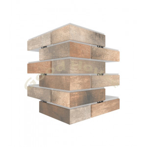 Большой угловой элемент термопанелей Good House с керамической плиткой CERRAD Loft Brick Pepper  УБ113-05  ППС, 243х365х456мм
