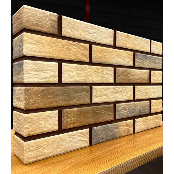 Термопанель фасадная рядовая Good House с керамической плиткой Loft Brick Masala Т112-05 (ППС, 1025×455 мм, 0,47 м²)