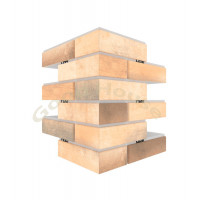 Большой угловой элемент термопанелей Good House с керамической плиткой CERRAD Loft Brick Masala  УБ113-04  ППС, 243х365х456мм