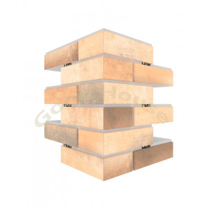 Большой угловой элемент термопанелей Good House с керамической плиткой CERRAD Loft Brick Masala  УБ113-04  ППС, 243х365х456мм