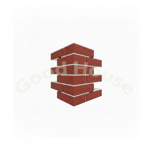 Большой угловой элемент термопанелей Good House с клинкерной плиткой Keramin Керамин Амстердам Рельеф 2 УБ111-19 ППС, 260х380х455мм