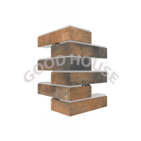 Малый угловой элемент термопанелей Good House с керамической плиткой CERRAD Loft Brick Cardamon УМ113-02 ППС, 110х240х455мм
