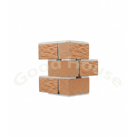 Большой угловой элемент термопанелей Good House с керамической плиткой 3 ряда Березакерамика Арагон бежевый Aragon УБ111-75-3 ППС, 258х393х415мм